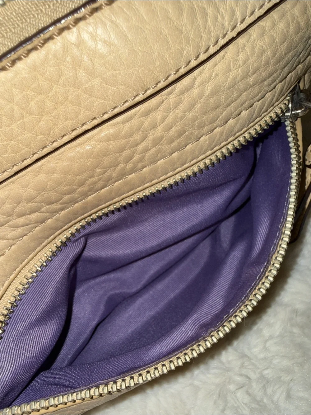 Coach Beige Pebbled Leather Shoulder Factory Bag